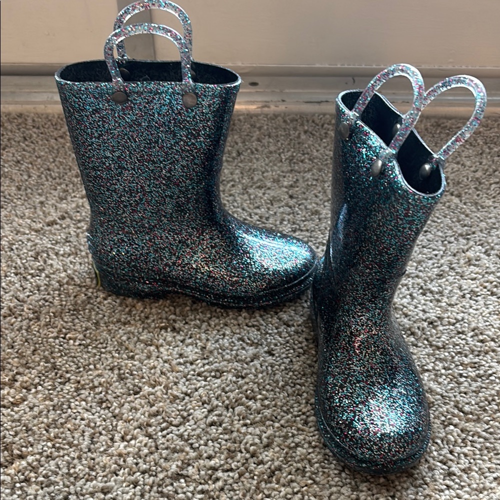 Glittery Kids Rain Boots